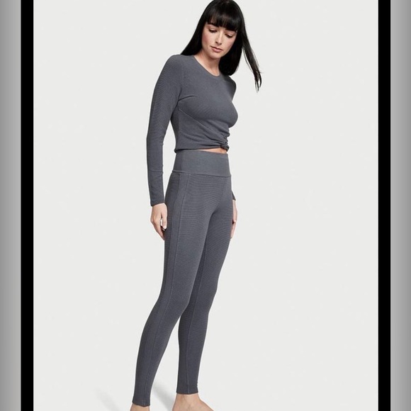 Victoria's Secret Pants - Victoria's Secret Leggings Double Waffle Knit Grey